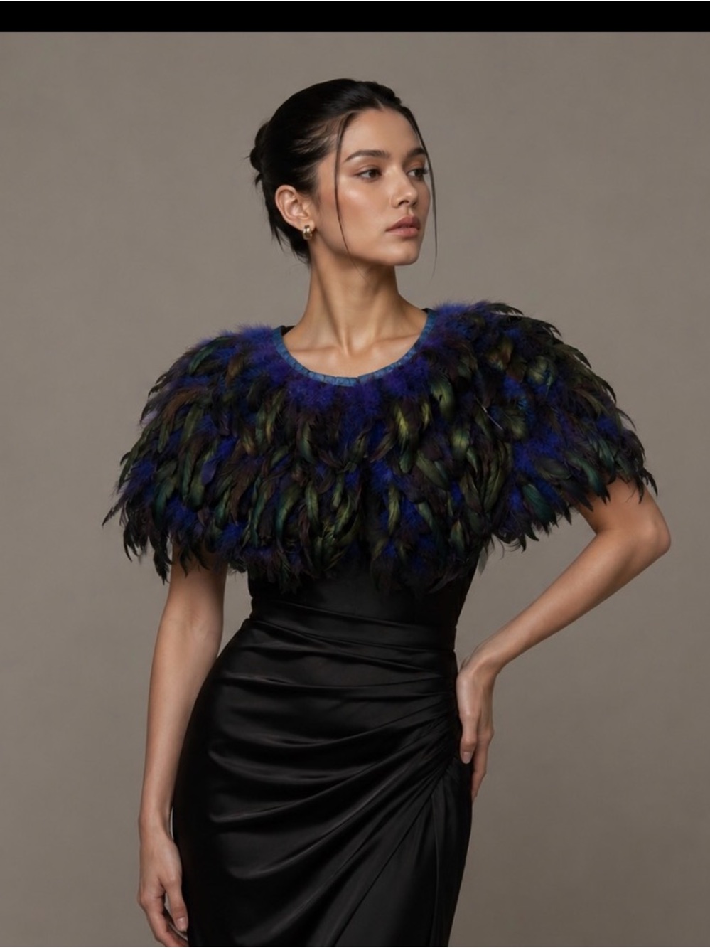 Collection Eighteen Feather Collar in Royal Blue and Purple